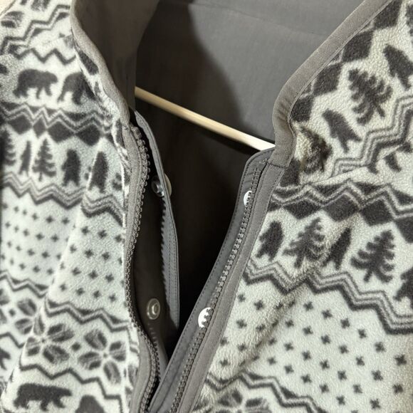 Chubbies Men's S Gray Reversible Fleece Nylon Pullover Jacket Bears Winter - Picture 8 of 11